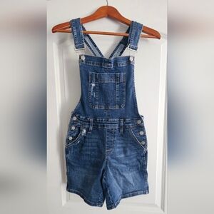 Judy Blue Women’s Short Bib Overalls Stretchy Distressed